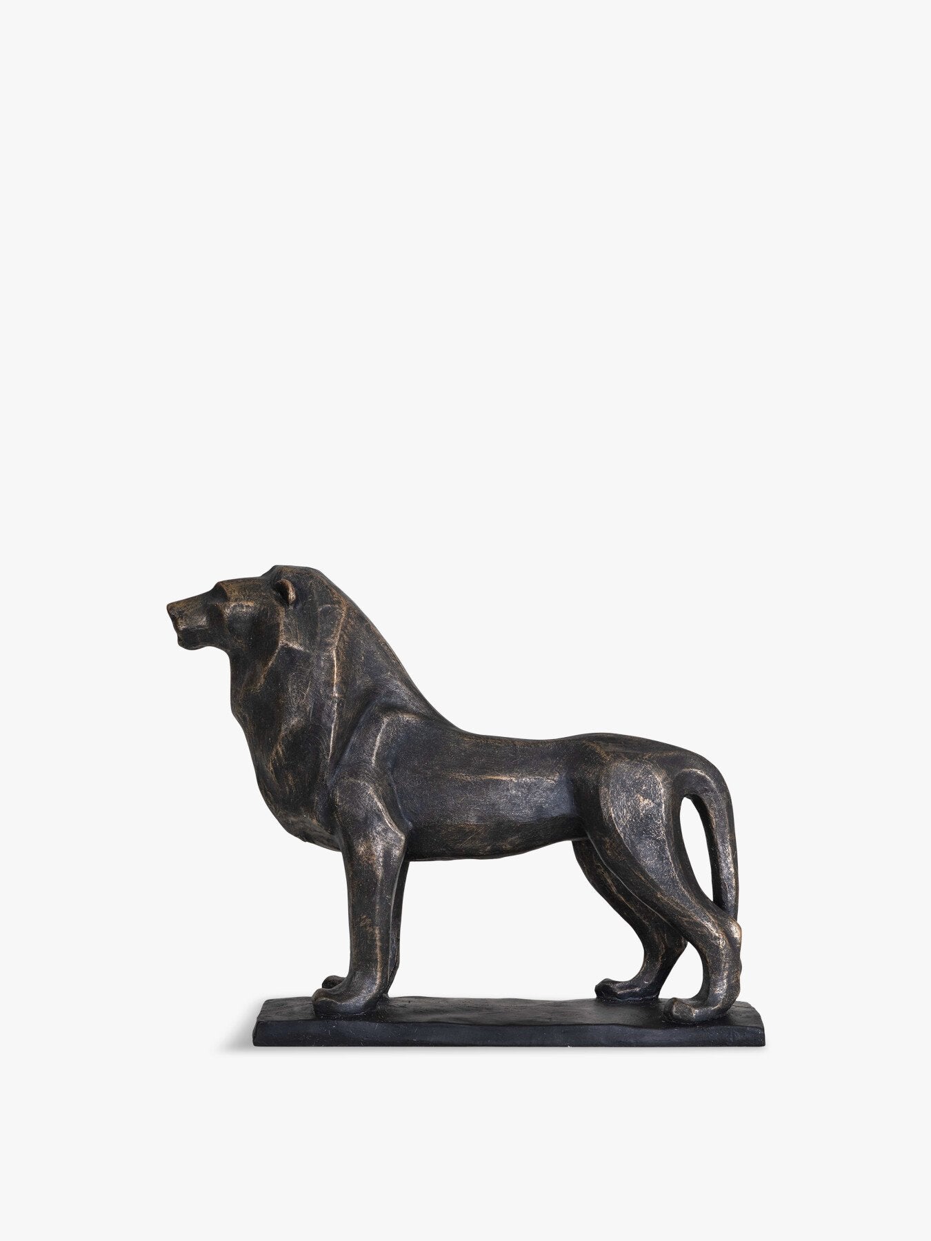 Cubist Resin Lion Sculpture