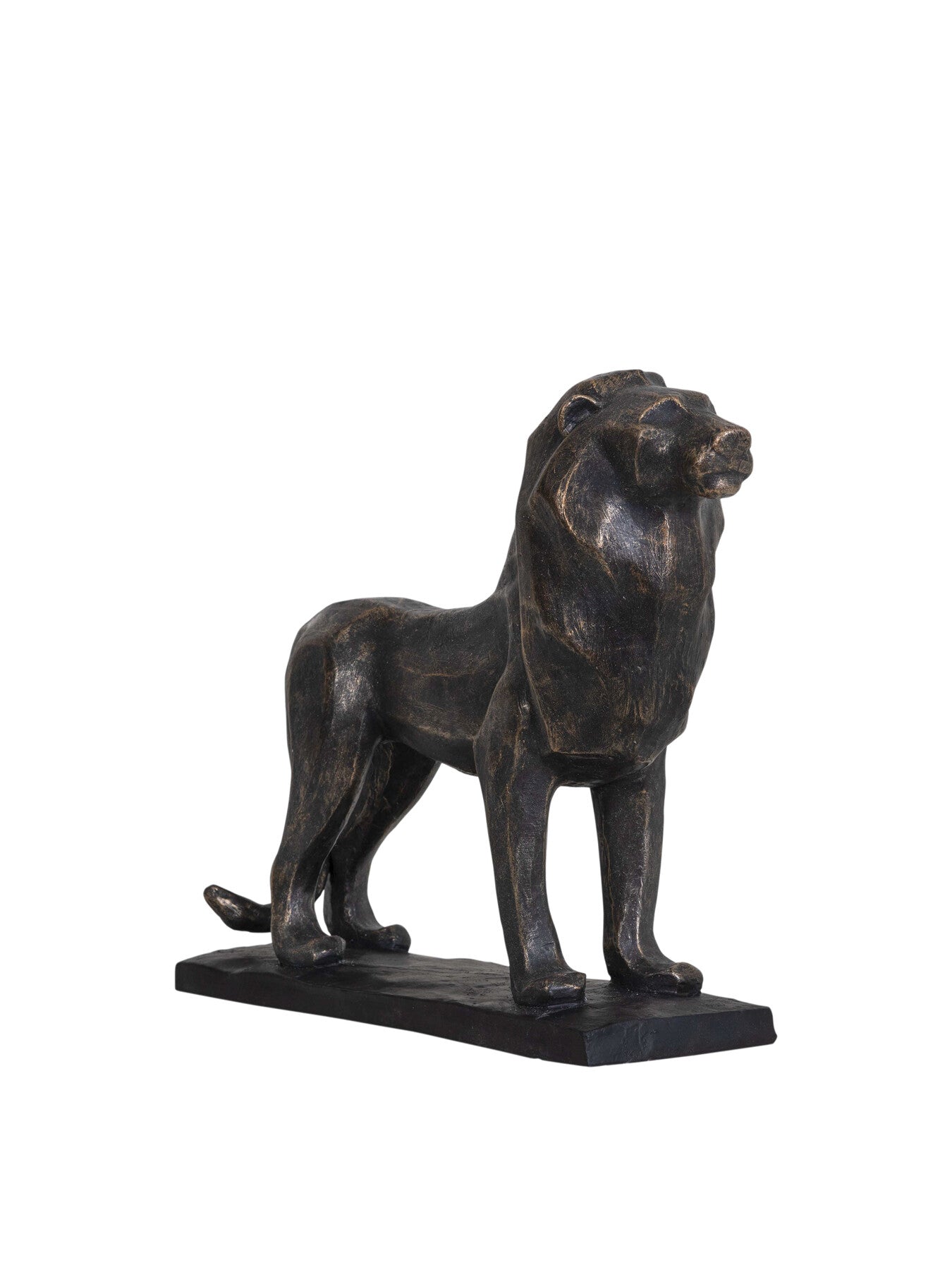 Cubist Resin Lion Sculpture
