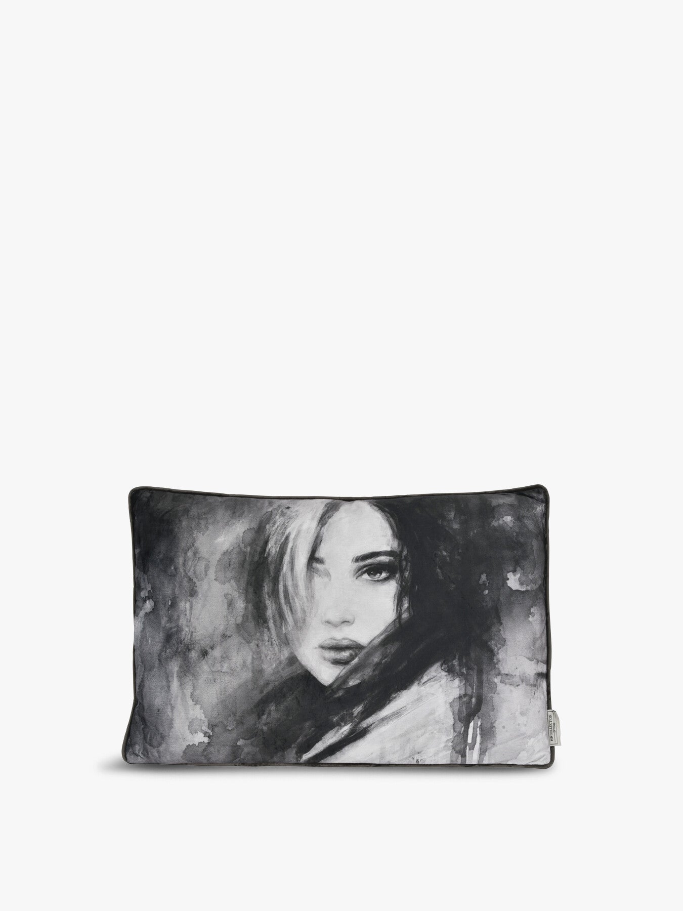 Woman Face Velvet Rectangular Cushion