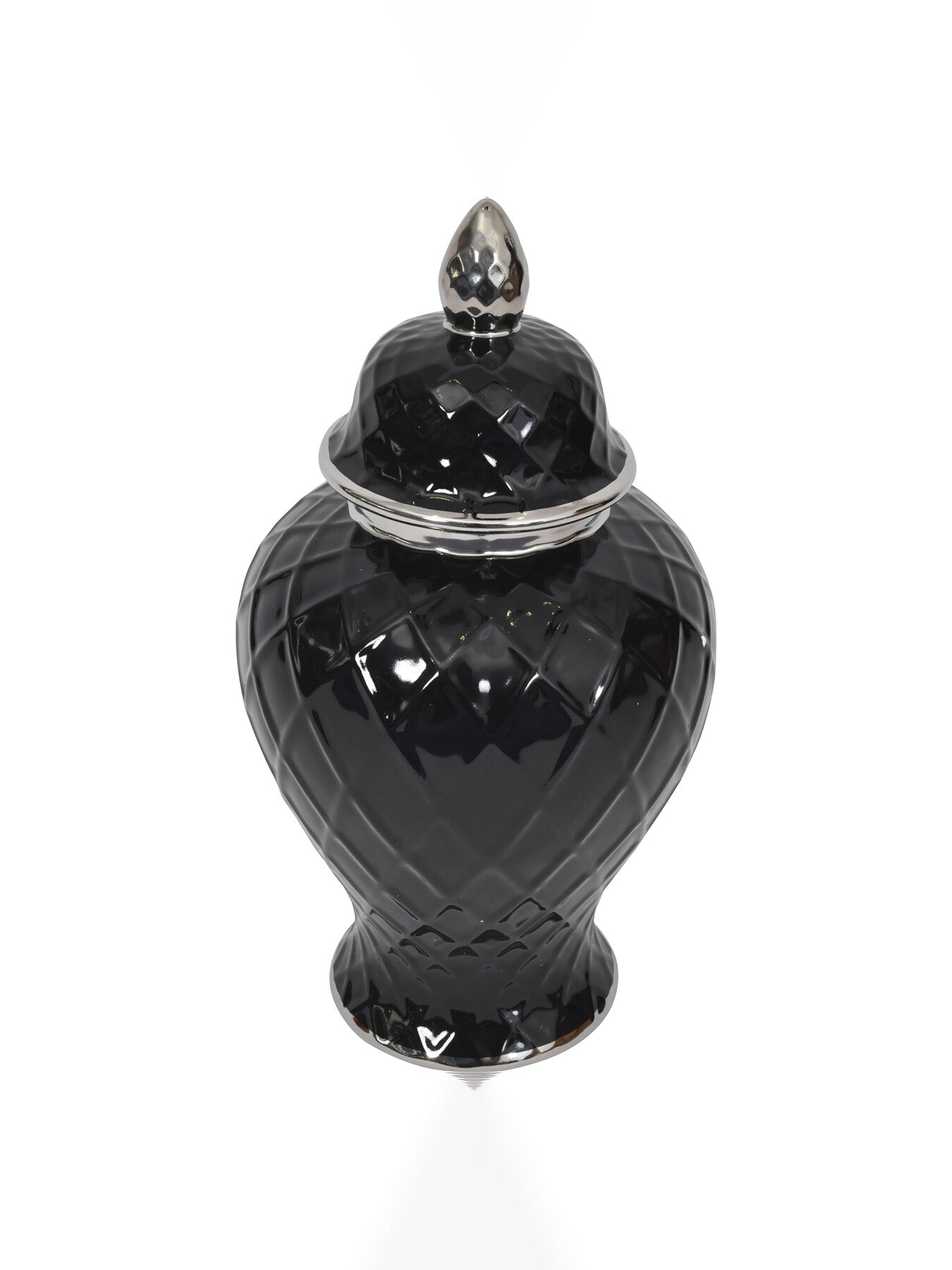 Mayfair Black and Silver Ceramic Ginger Jar