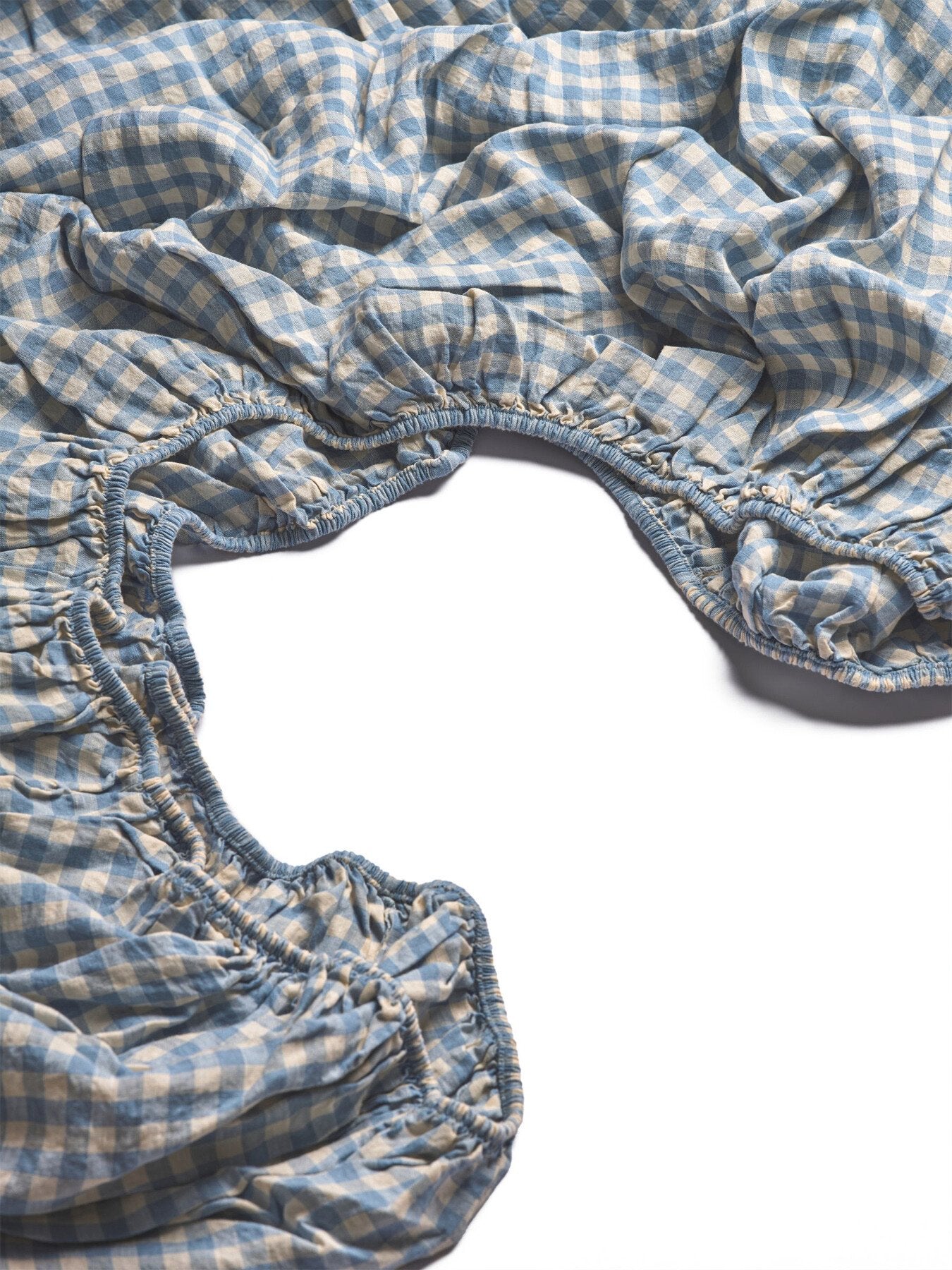Gingham Linen Fitted Sheet