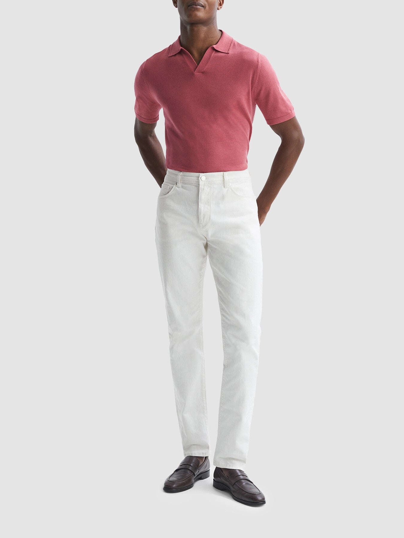 Duchie Merino Wool Open Collar Polo Shirt
