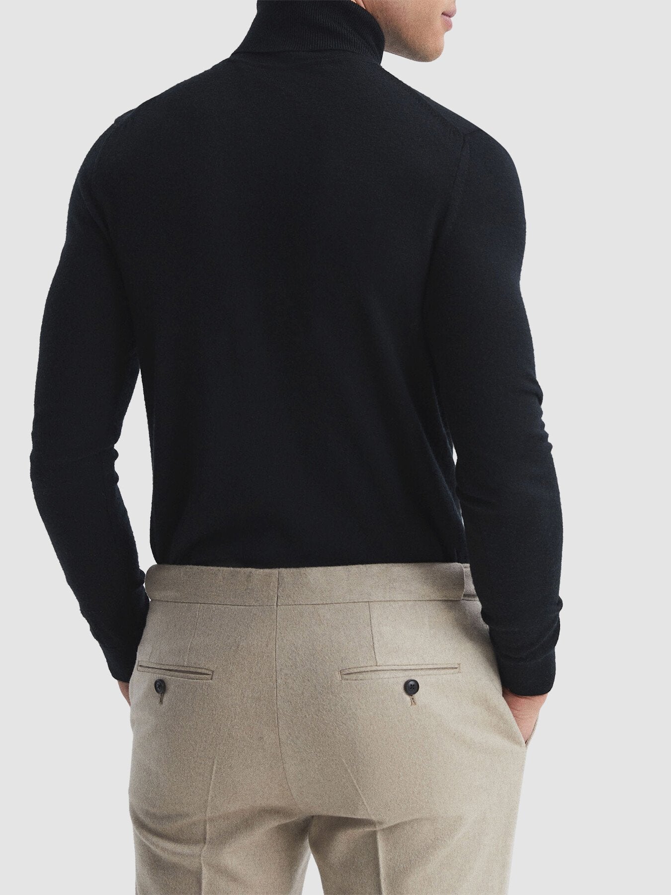 Caine Slim Fit Merino Wool Funnel Neck Jumper