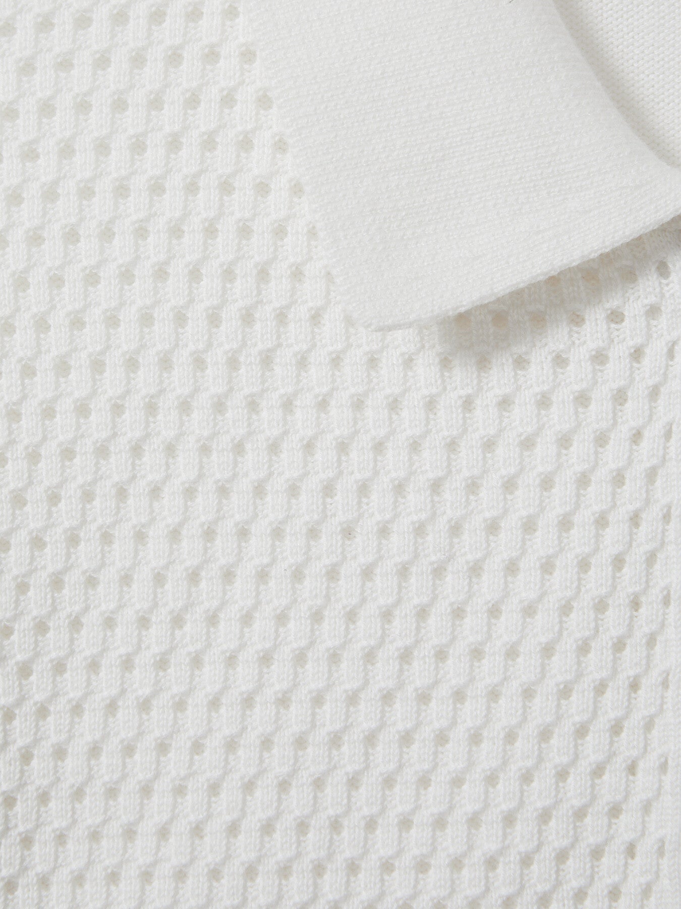 Burnham Cotton Blend Textured Half-Zip Polo Shirt