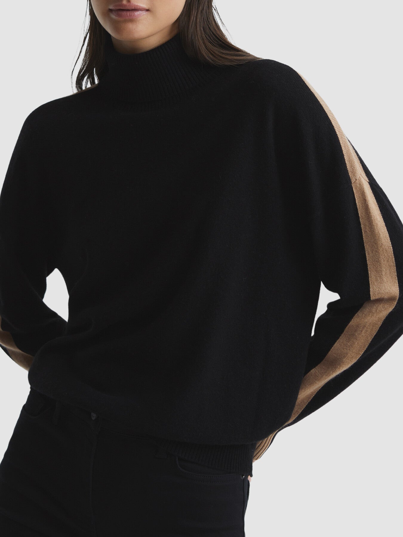 Nova Colourblock Knitted Roll Neck Jumper
