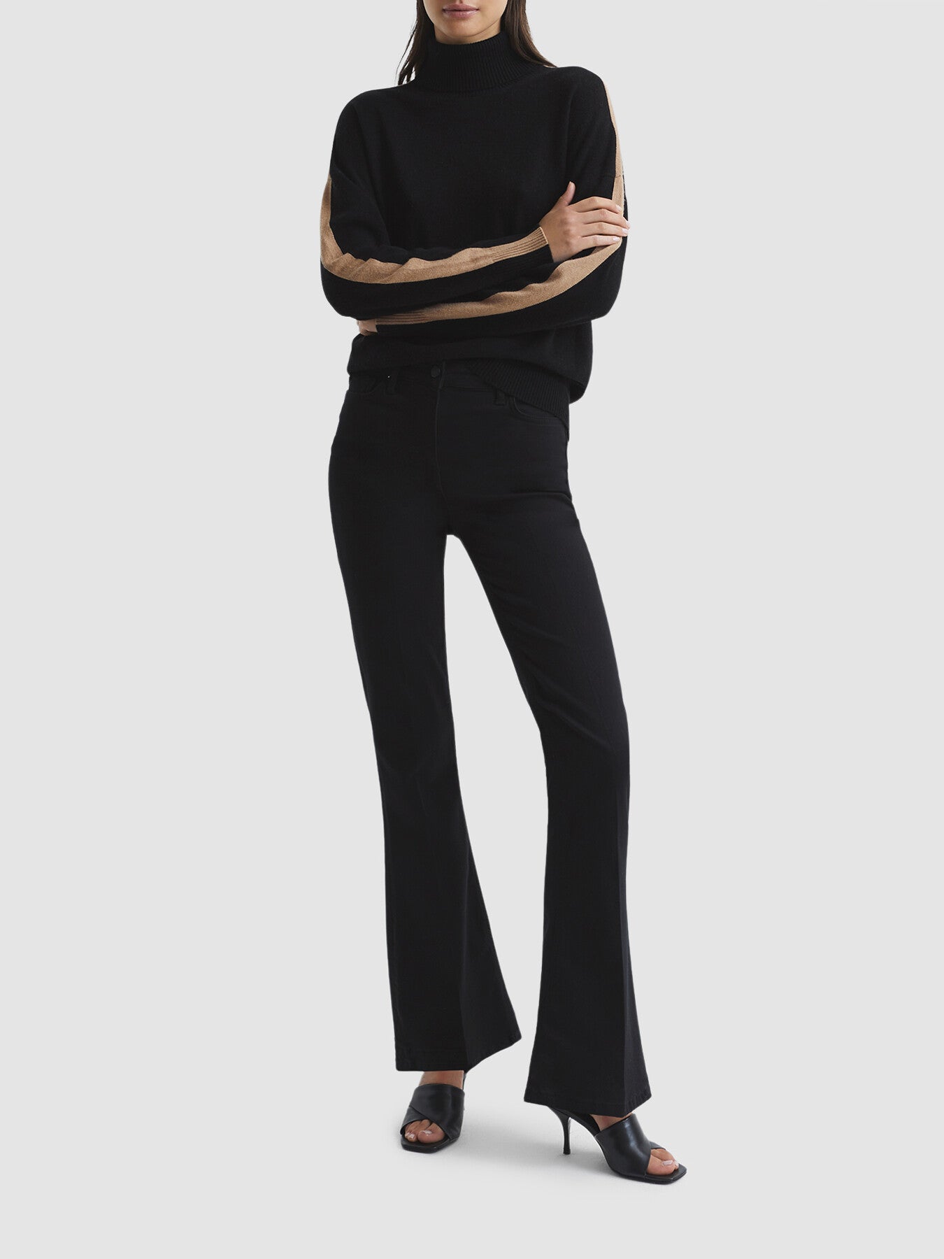 Nova Colourblock Knitted Roll Neck Jumper