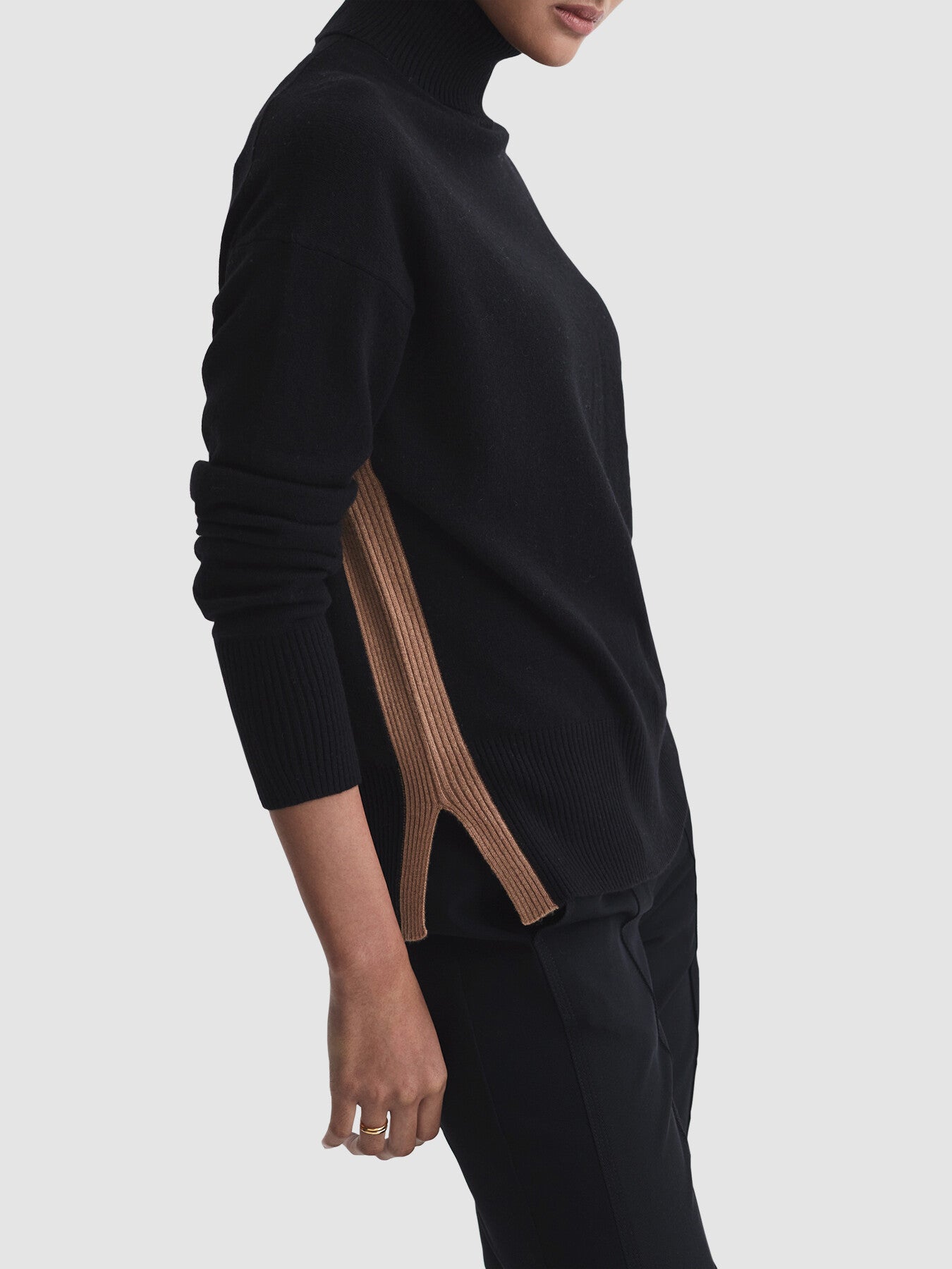 Alexis Cashmere Wool Funnel Neck Jumper