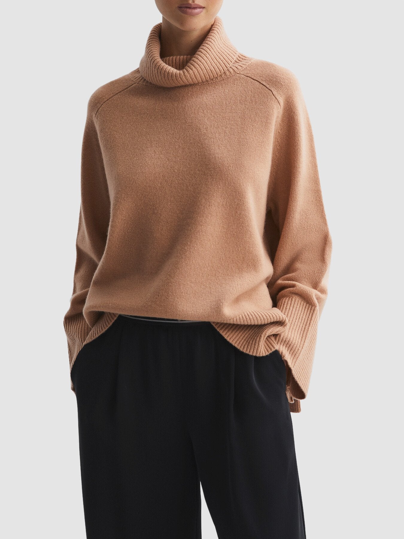 Edina Relaxed Wool-Cashmere Blend Roll Neck Jumper