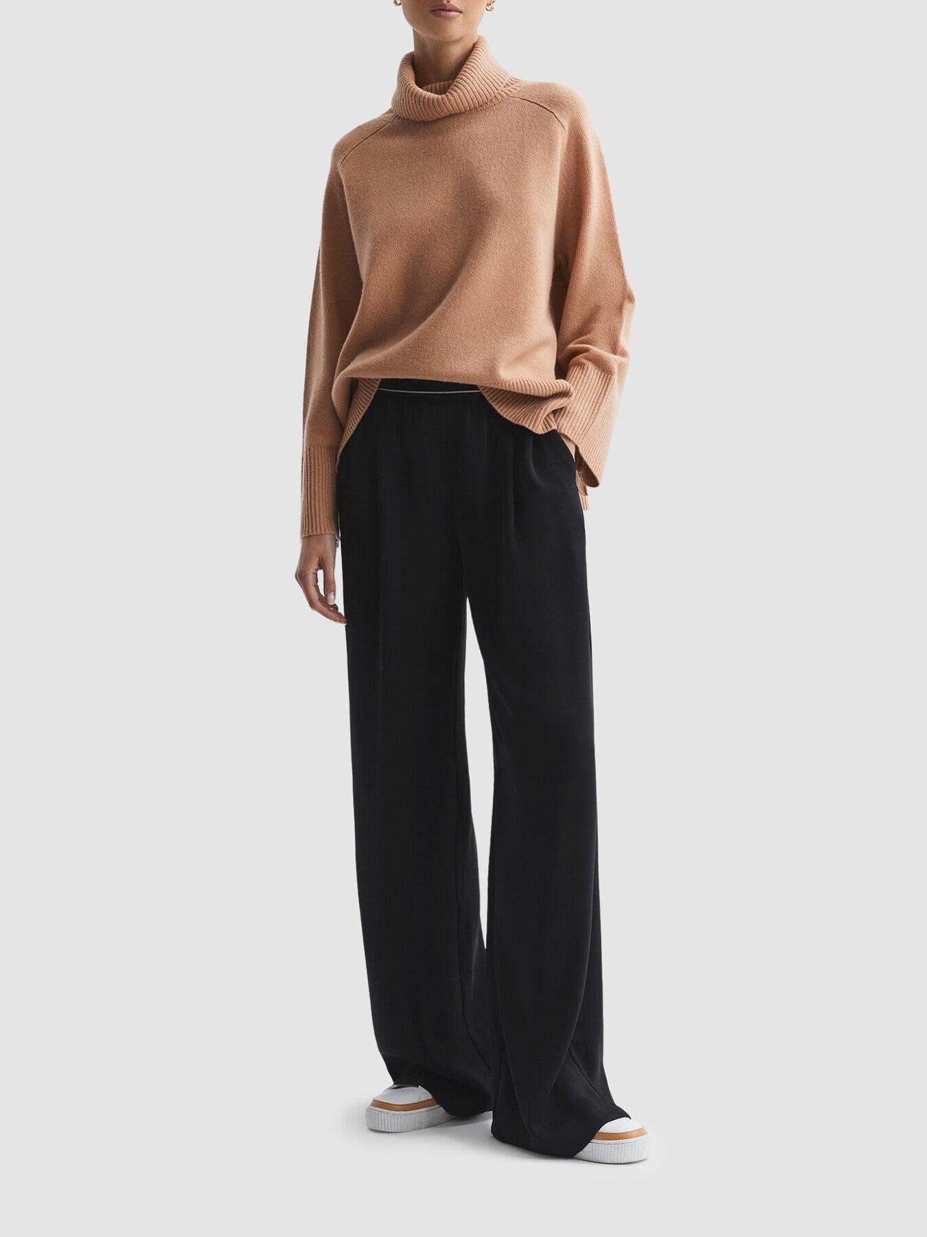 Edina Relaxed Wool-Cashmere Blend Roll Neck Jumper