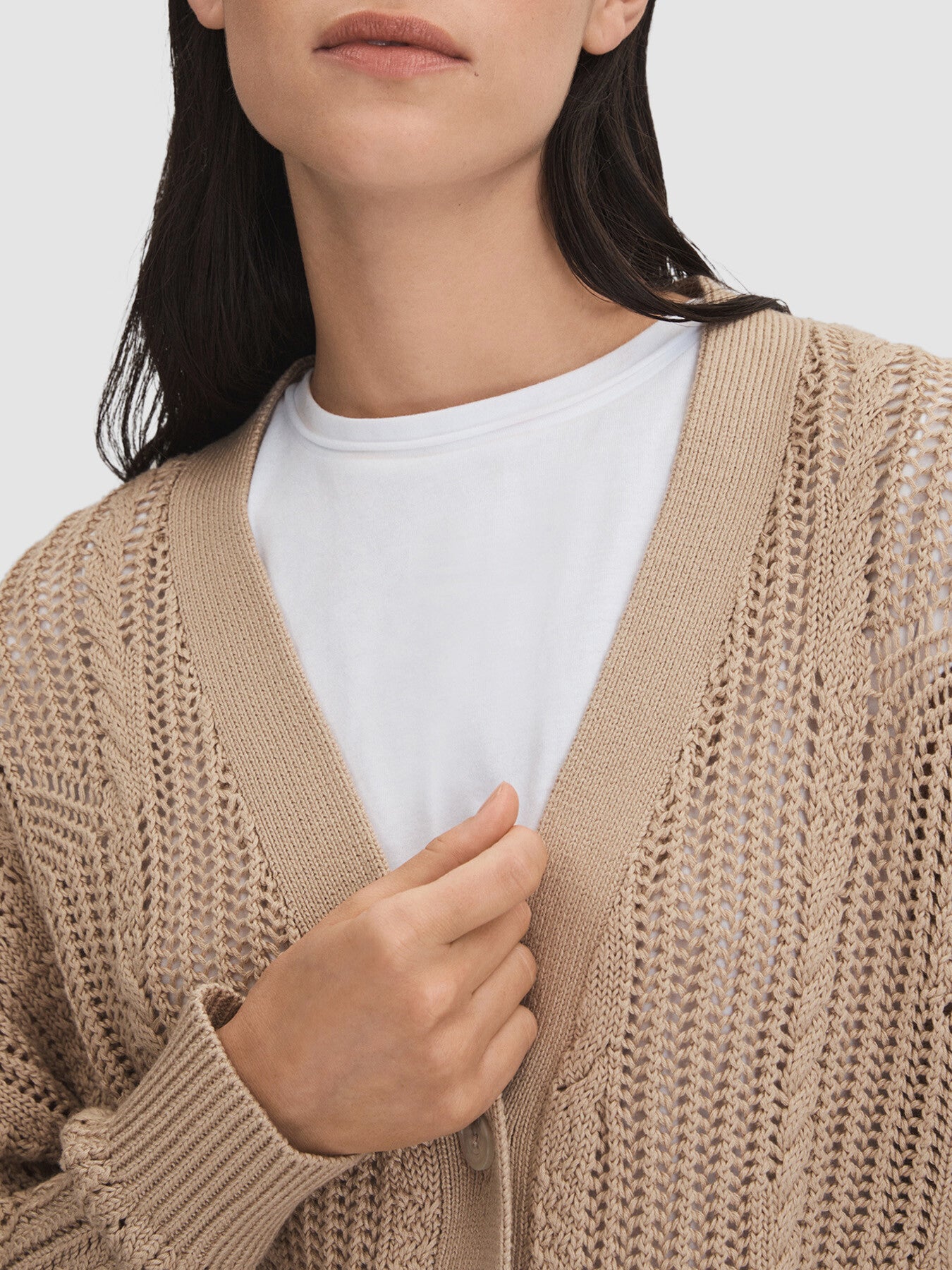 Tiffany Cotton Blend Open Stitch Cardigan