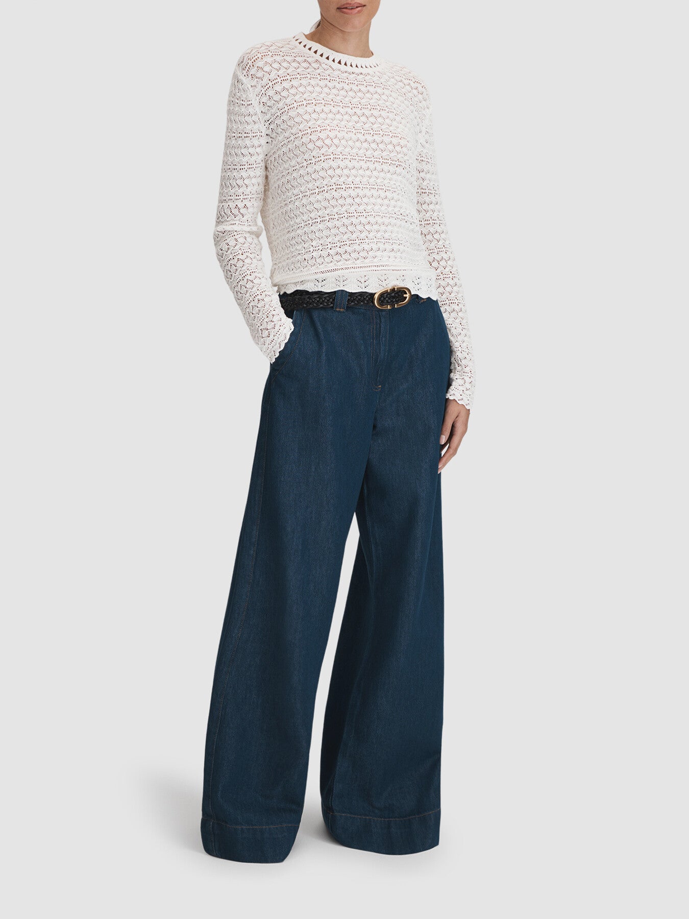 Sim Crochet Crew Neck Top