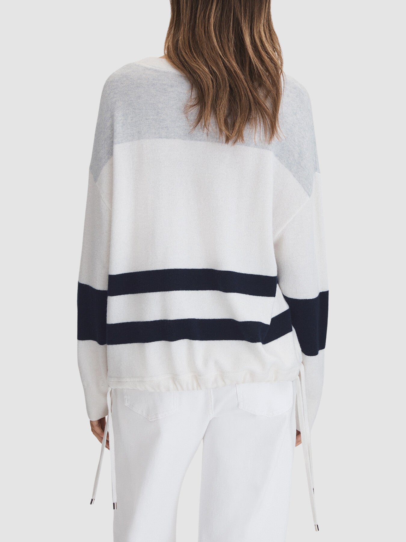Allegra Wool Blend Striped Crew Neck Jumper