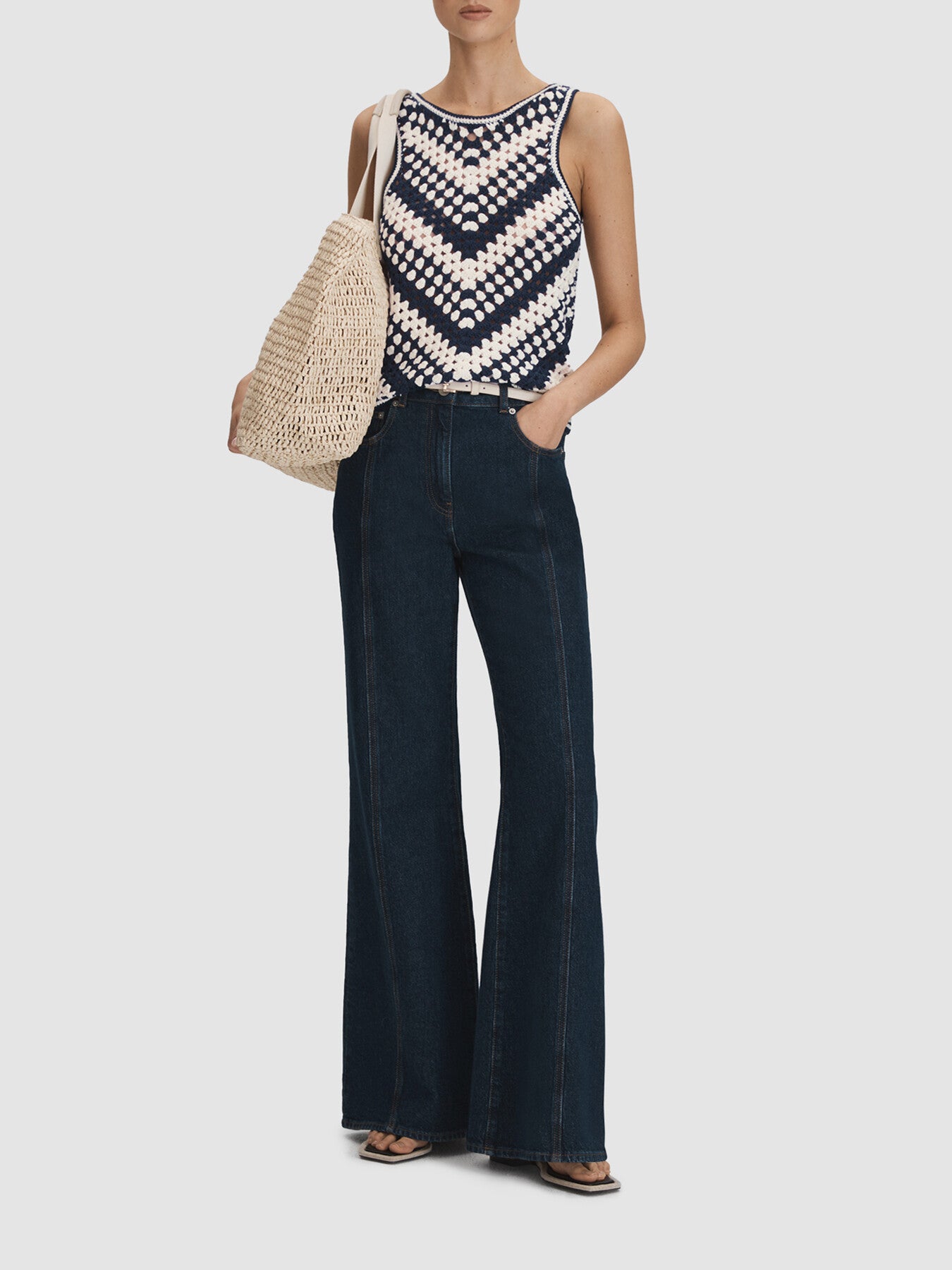 Sabrina Crochet Crew Neck Vest