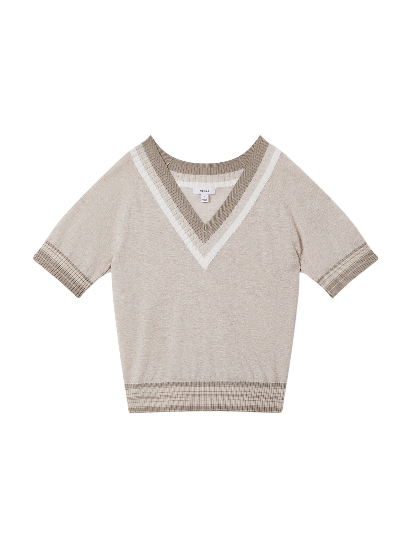 Sadie Cotton Blend Marled V-Neck Top