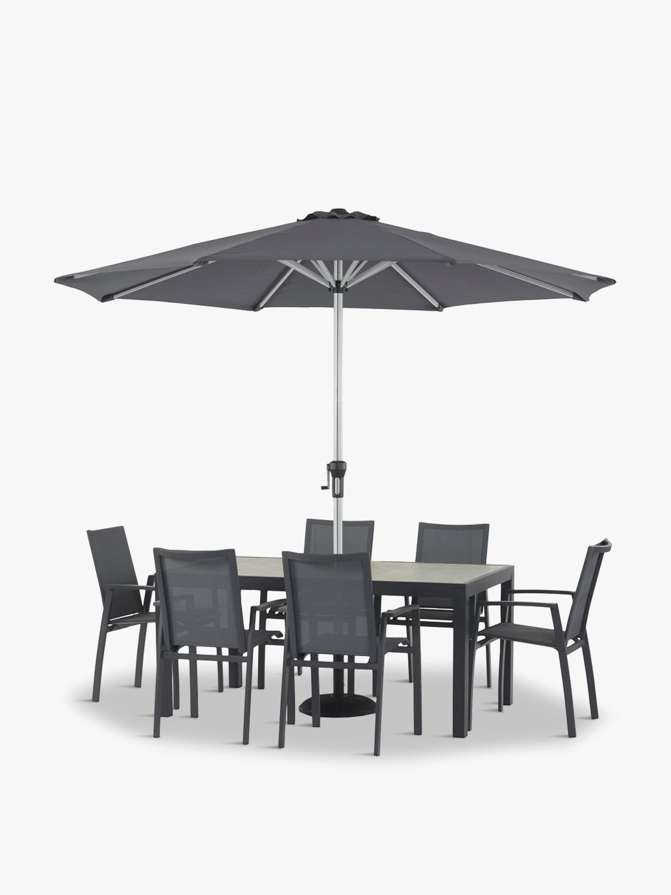 Seville 164cm Rectangle Dining Table with 6 Seville Textile