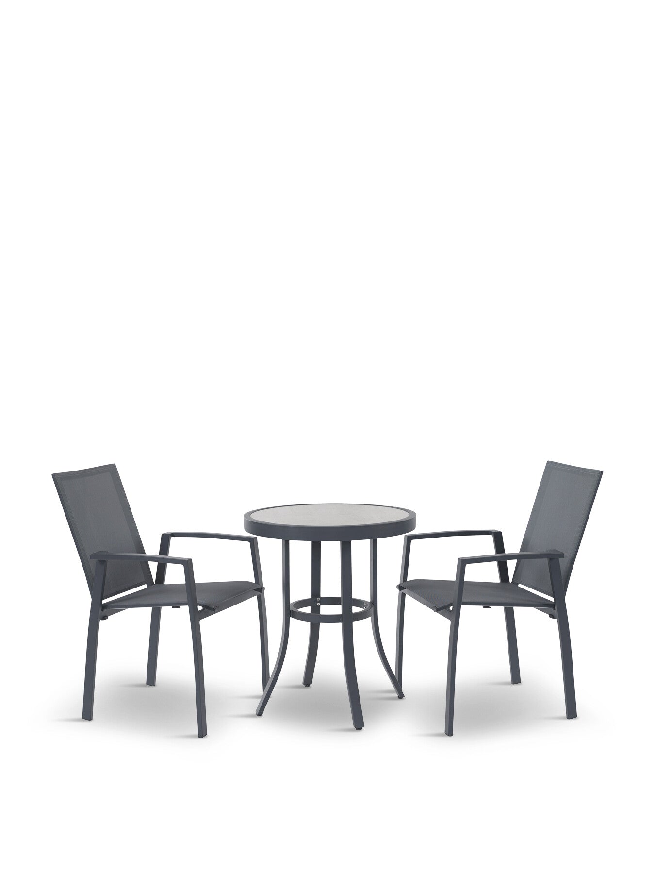 Seville Bistro Set with Round Bistro Table and 2 Arm Ch