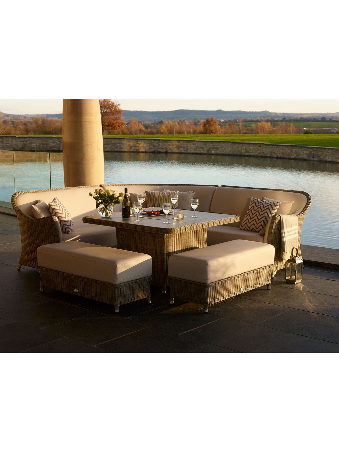 Monte Carlo Modular Sofa with Square Firepit Casual Dining