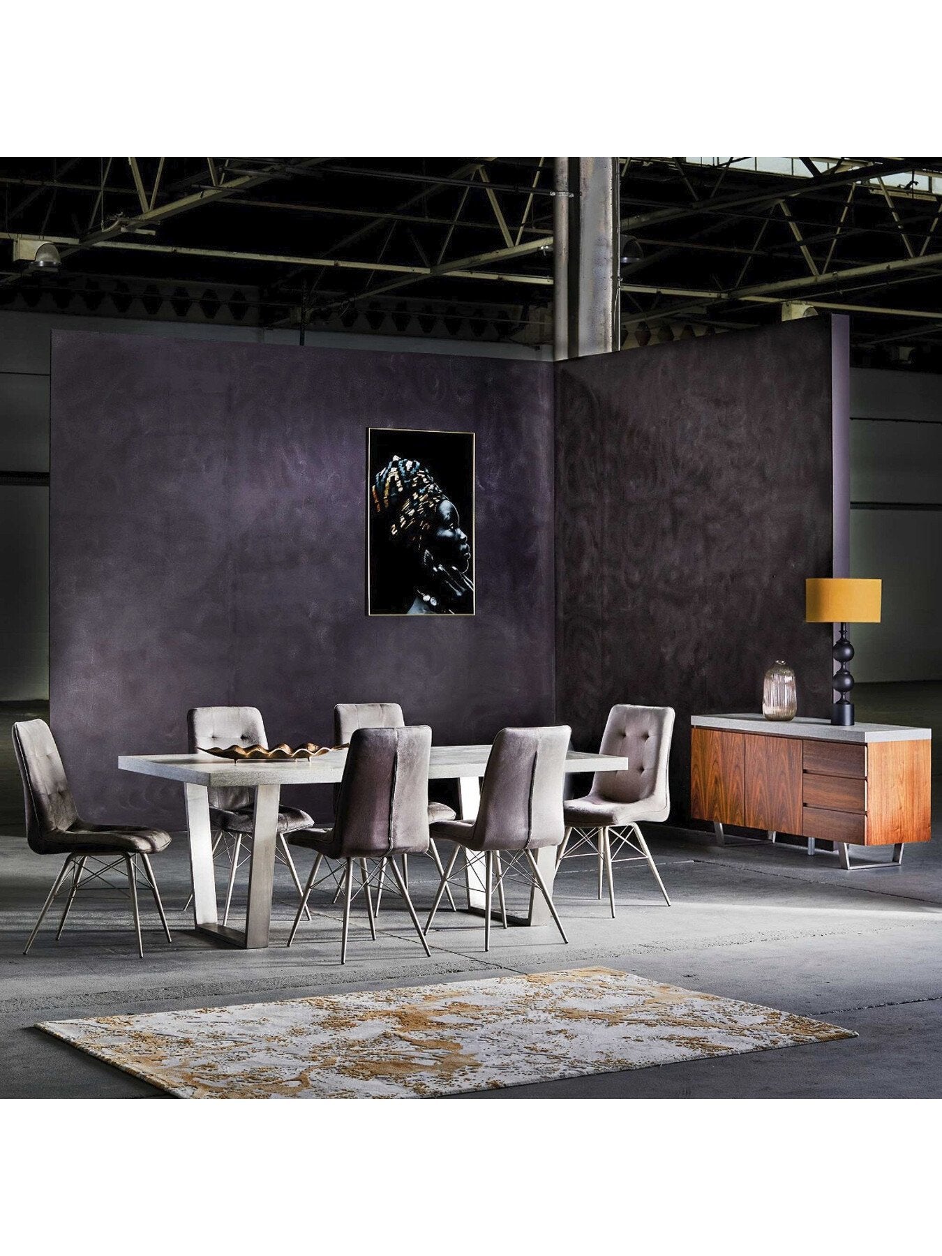 Halmstad Concrete Effect 135cm Dining Table, Seats 4