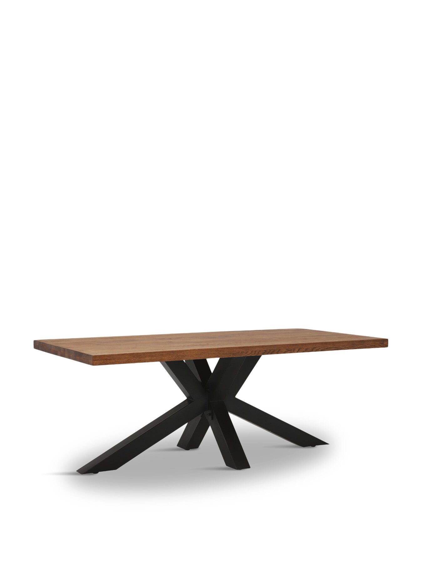 Navarro Solid Oak 240cm Star Dining Table With Black M