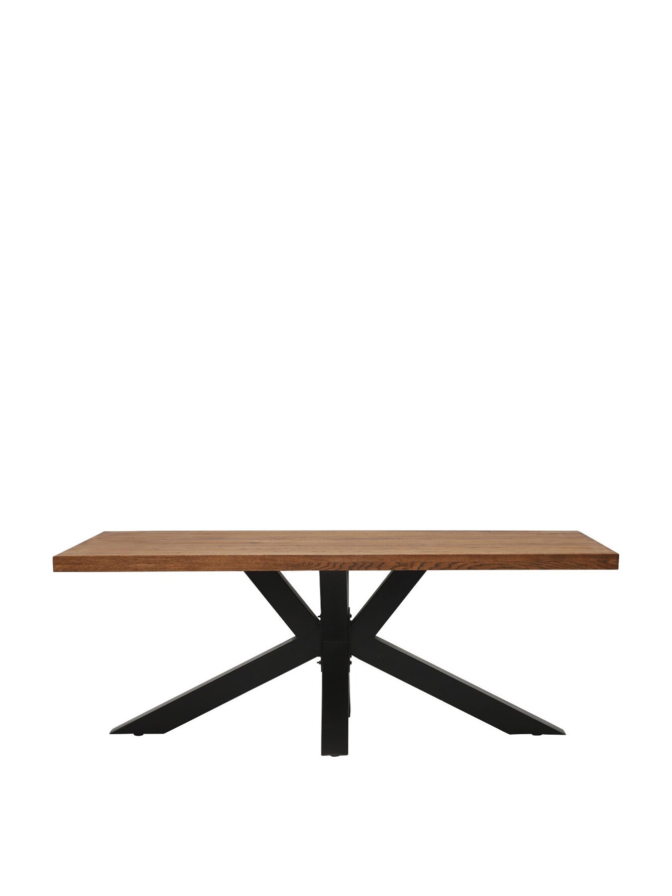 Navarro Solid Oak 240cm Star Dining Table With Black M