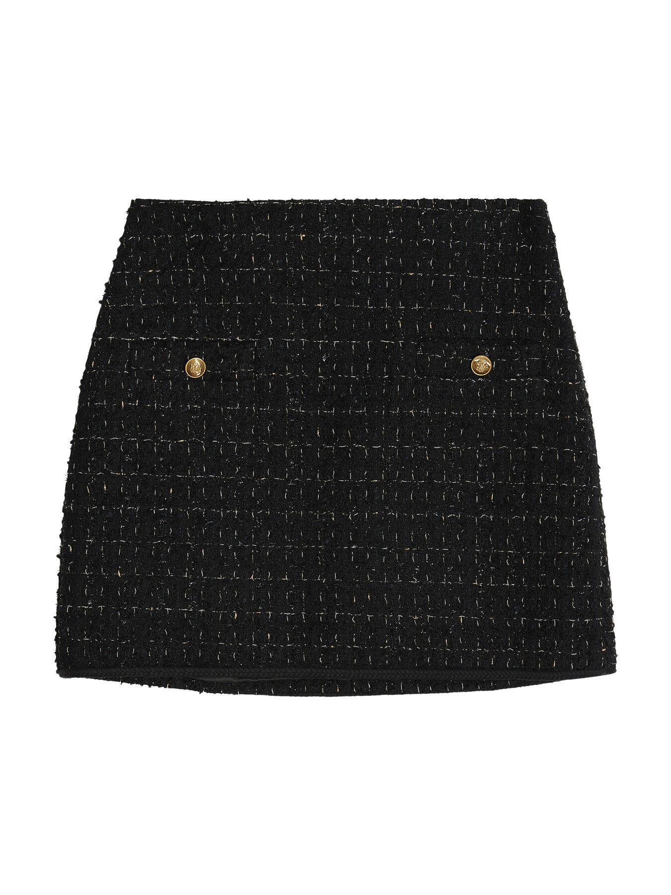Gold Tweed Short Skirt