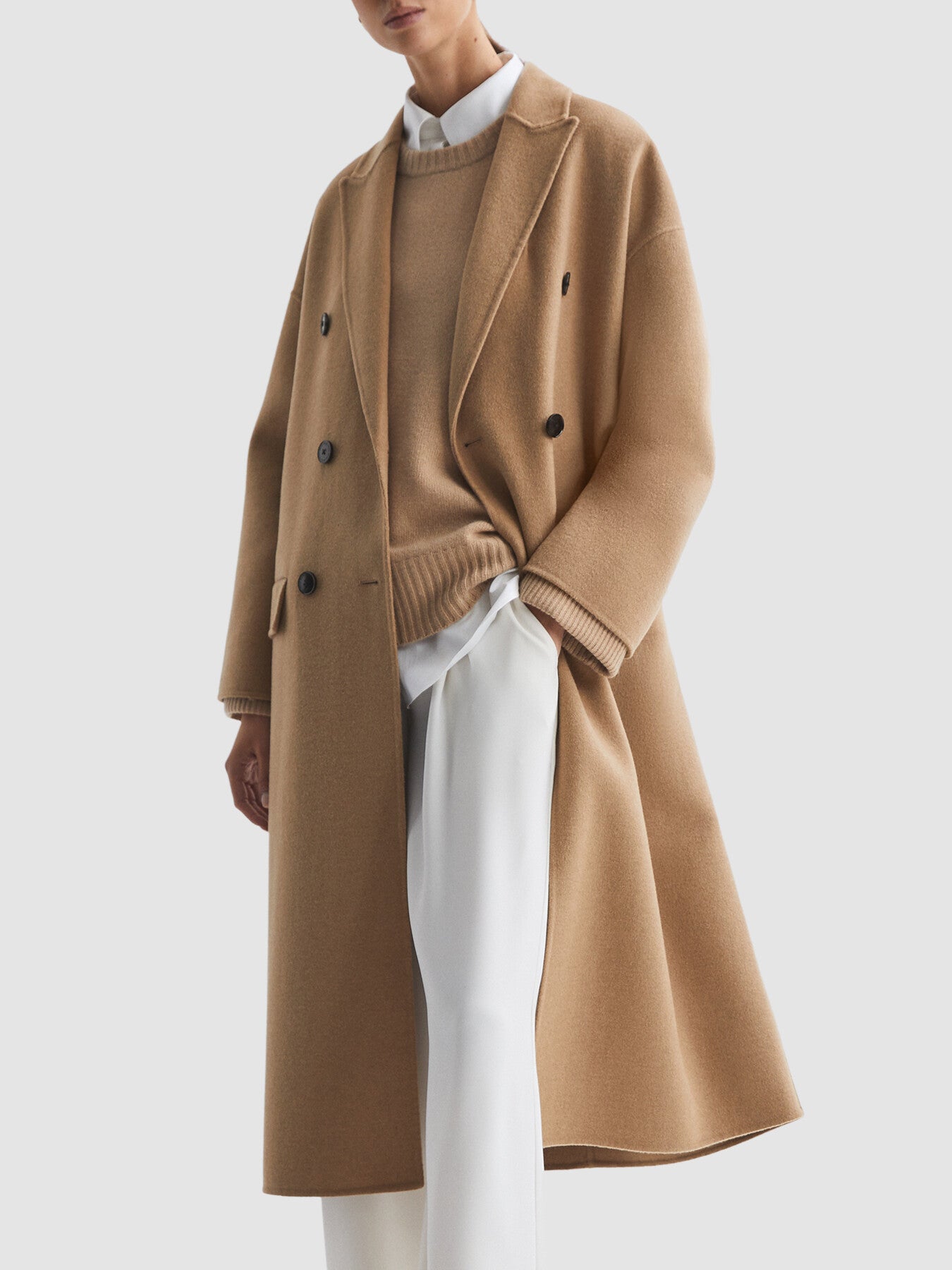 Layah Relaxed Wool Double Breasted Coat
