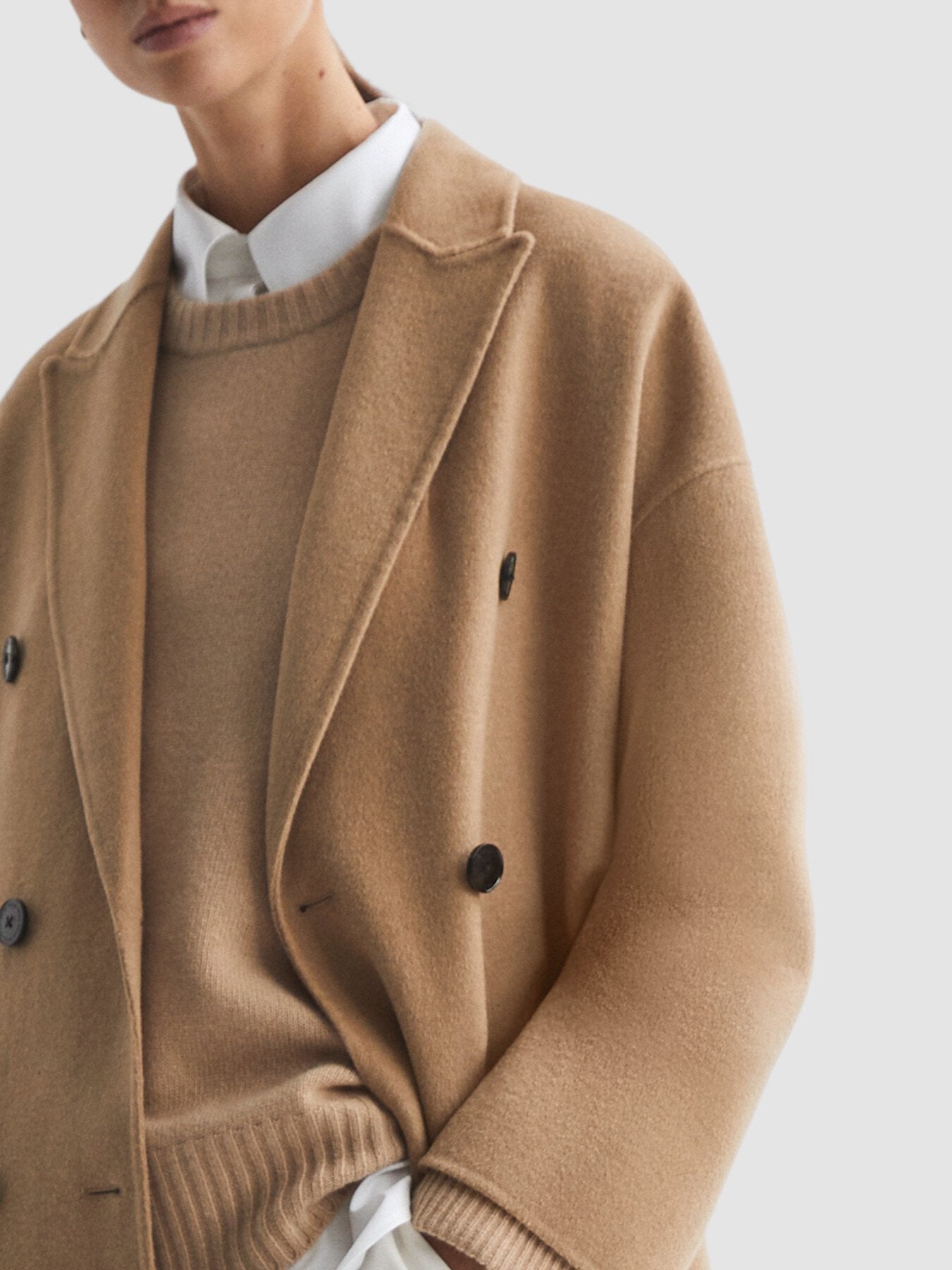 Layah Relaxed Wool Double Breasted Coat
