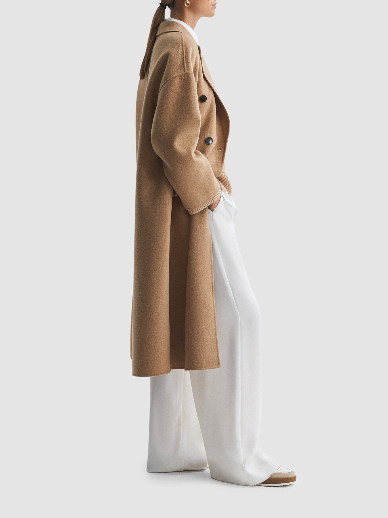 Layah Relaxed Wool Double Breasted Coat