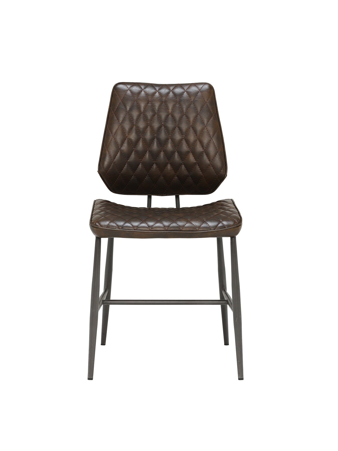 Hawley Quilted Dining Chair, Dark Brown