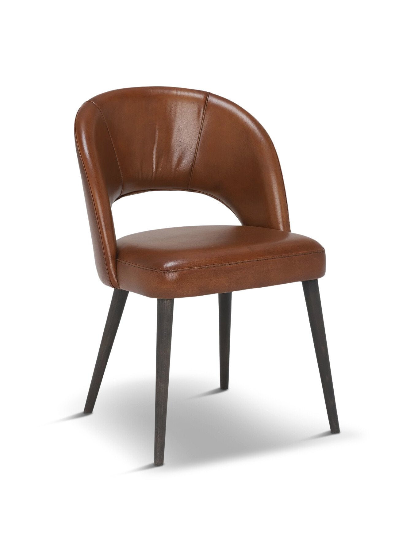 Beck Leather Curved Dining Chair