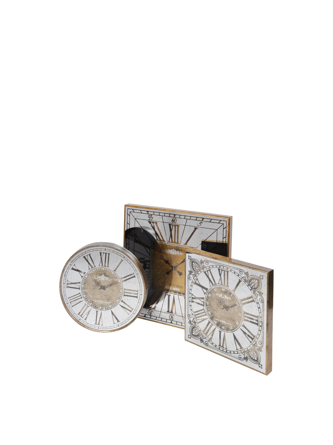 Vienna Antique Round Mirrored Wall Clock