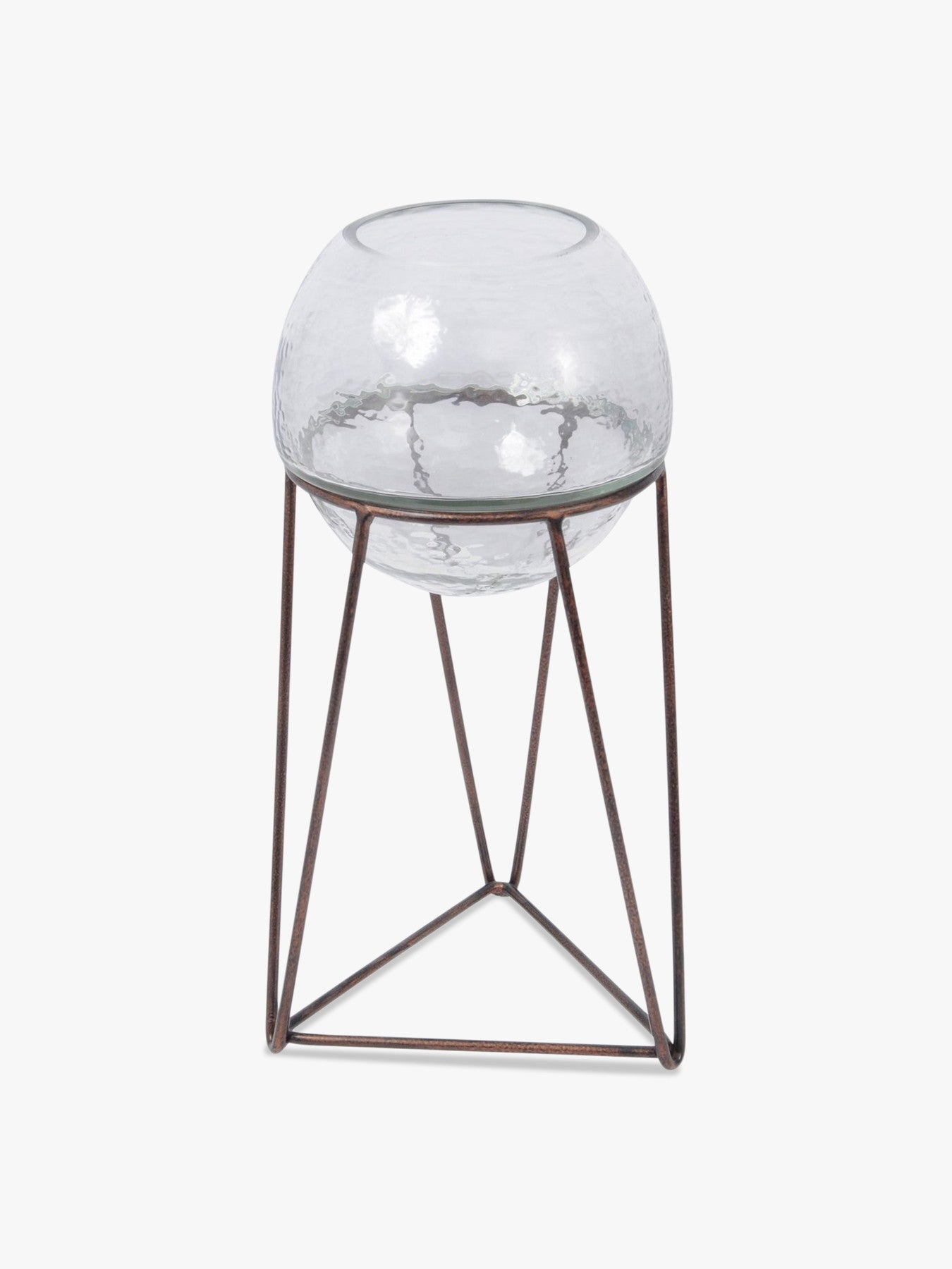 Bersa Medium Table Fishbowl Planter with Aged Copper