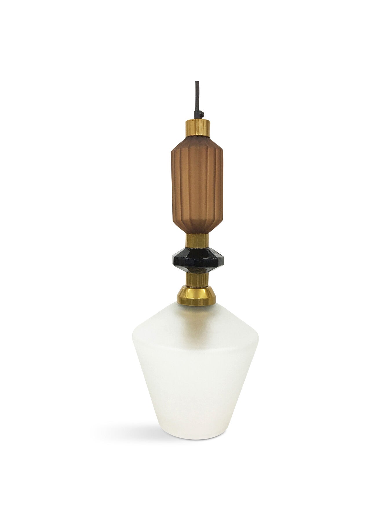 Alena Buttermilk and frosted glass pendant E27 60W