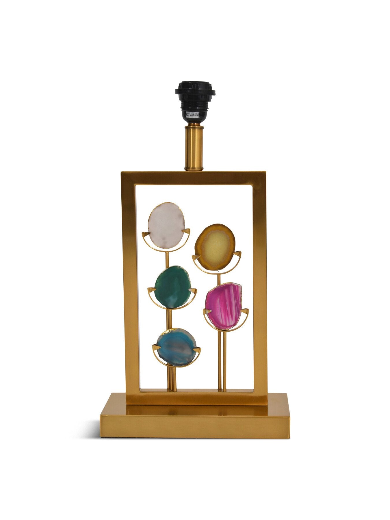 Brass and Agate Lamp (Base Only), suits 16 inch shade