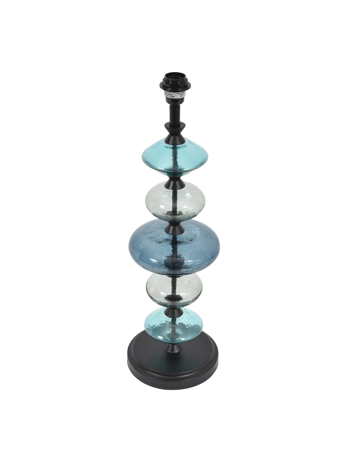 Eva Lamp, Black & Blue Glass (Base Only) - E27 60W 16