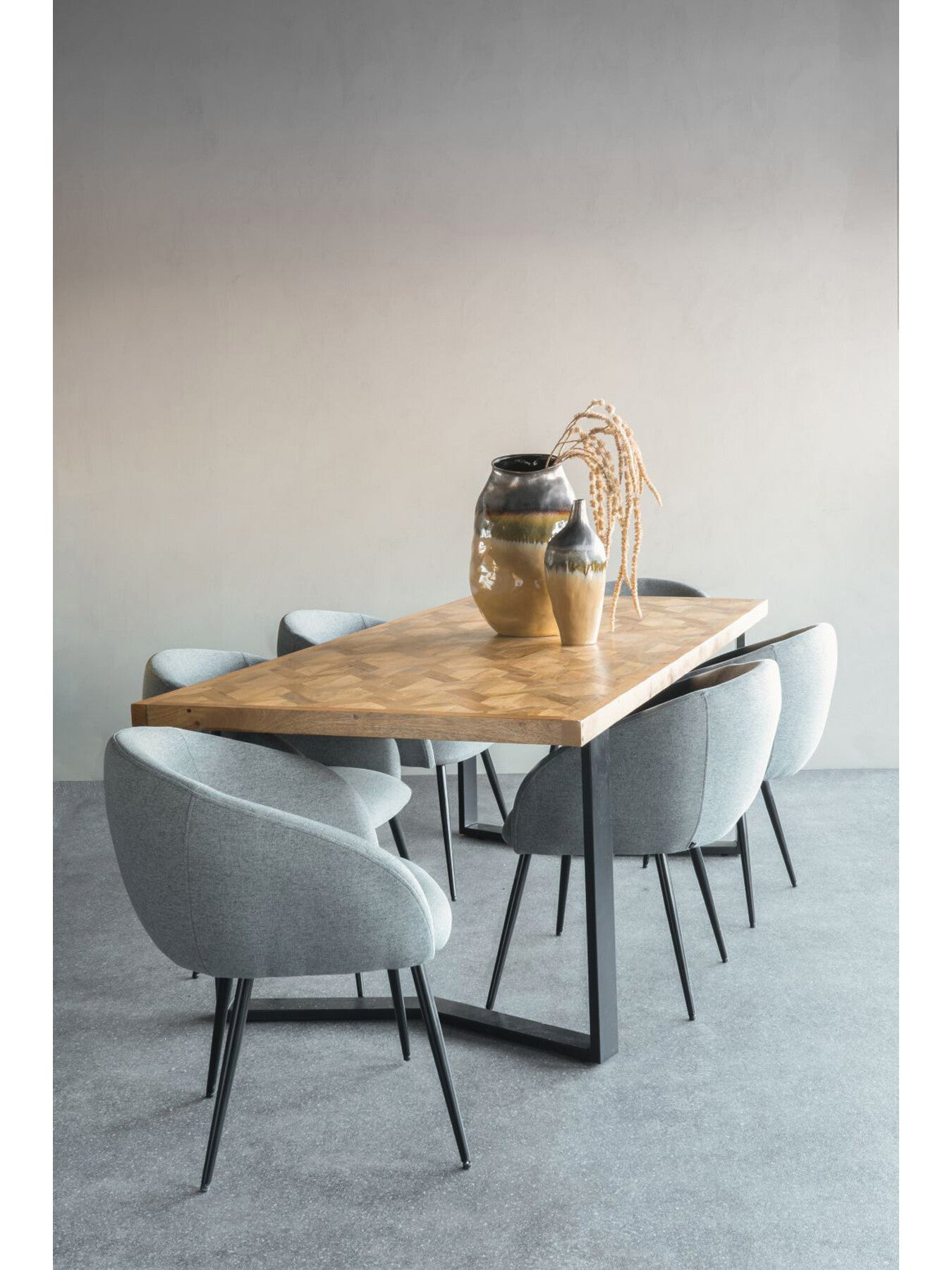 Langley Dining Chair in Smoke Fabric