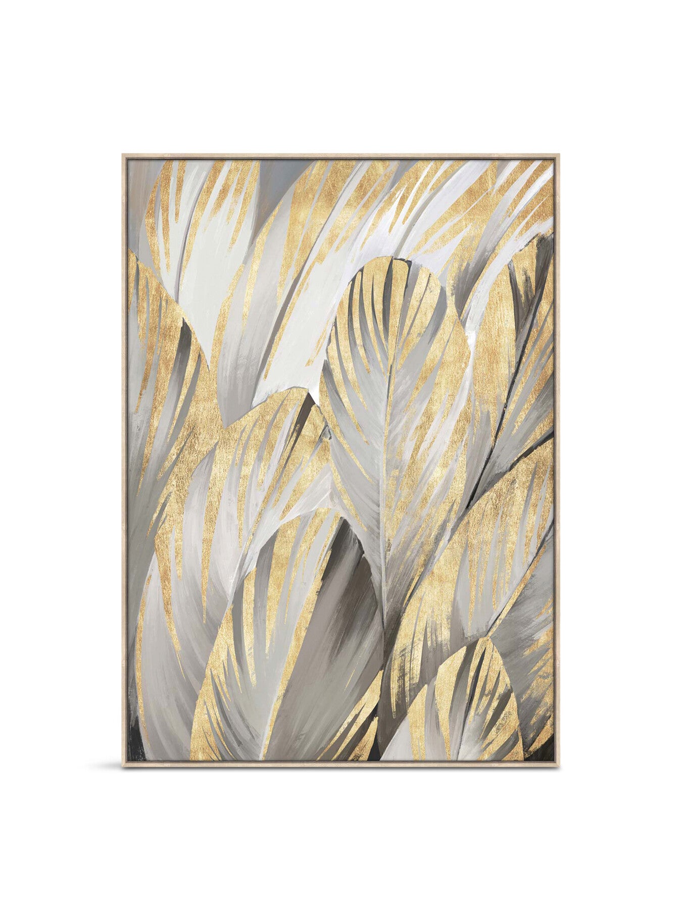 Feather Foiled Framed Canvas 140x100cm