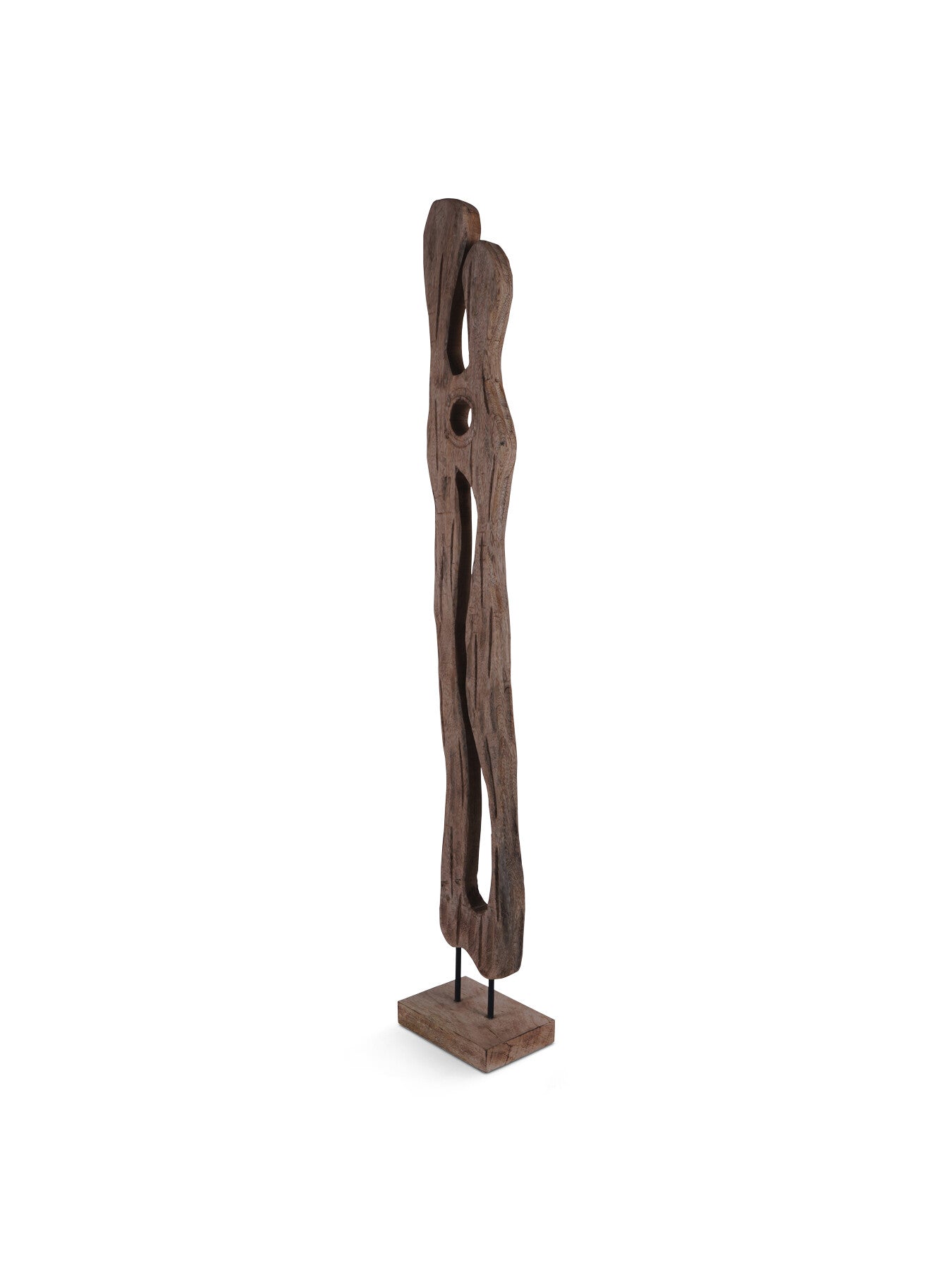 Carved Wood Textured Sculpture Large