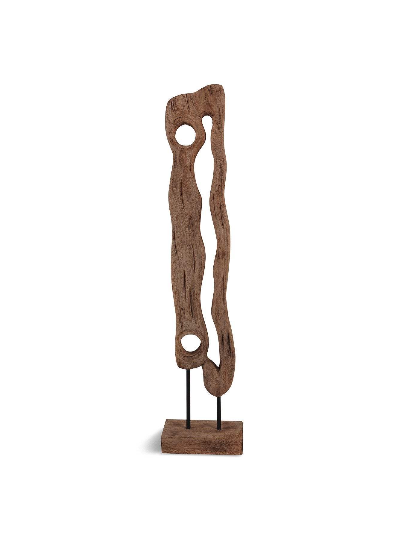 Carved Wood Textured Sculpture Small