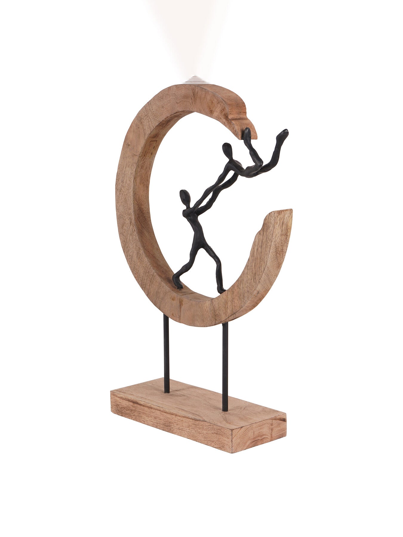 Playful People in Sculpture on Wooden Stand