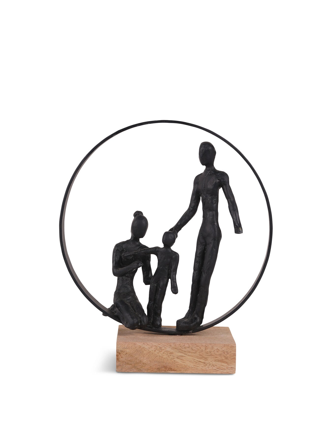 Family Bond Sculpture on Wooden Stand