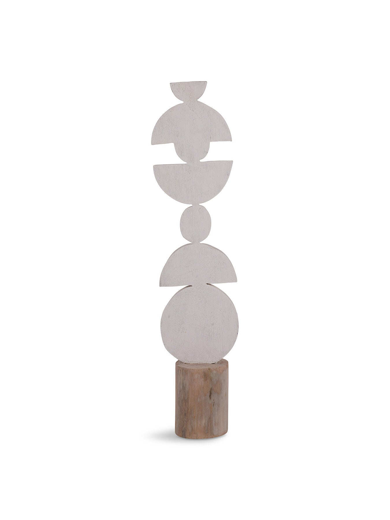 Totem Sculpture on Stand White Large