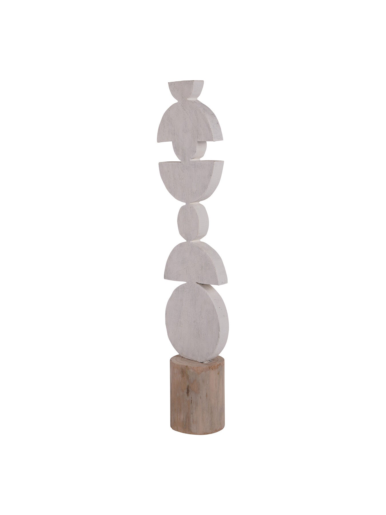 Totem Sculpture on Stand White Large