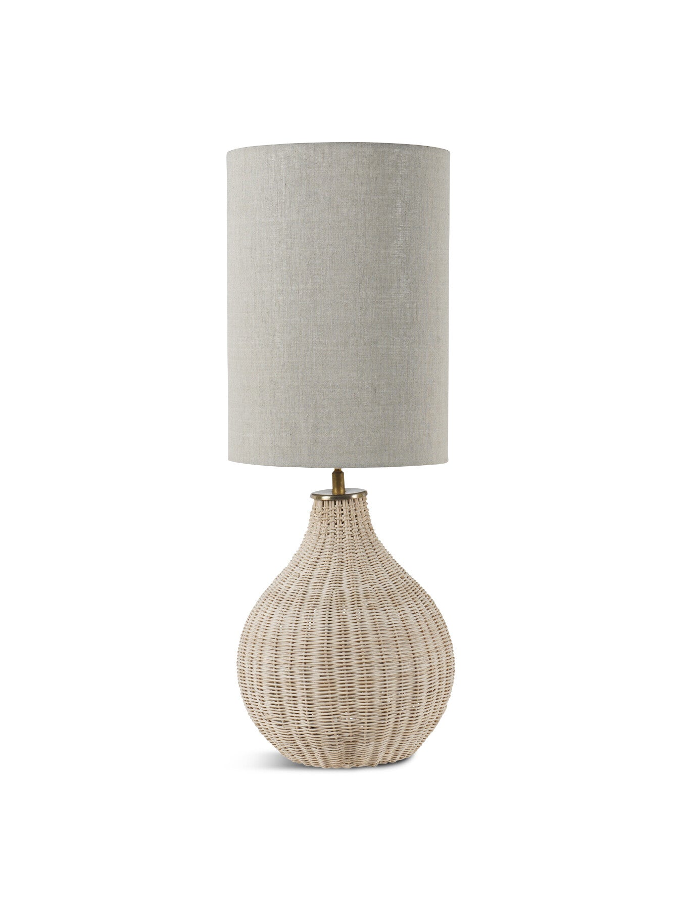 Rattan Lamp with Drum Shade Large