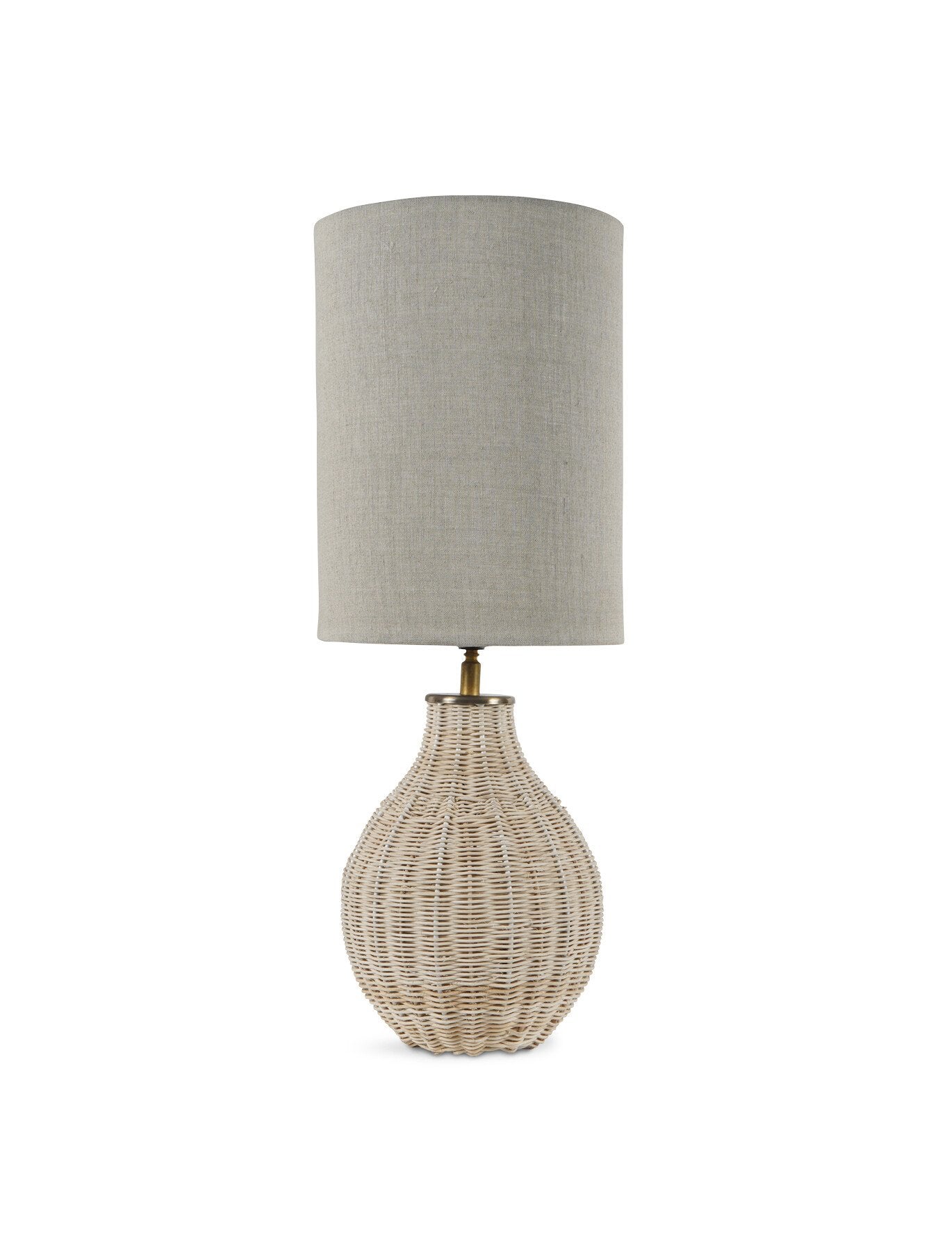 Rattan Lamp with Drum Shade Small