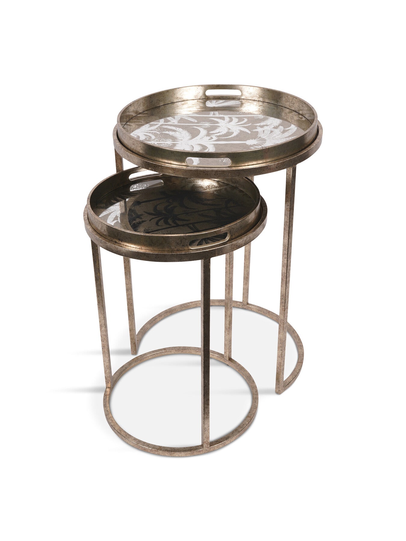 Palm Tree Set Of 2 Side Tray Tables