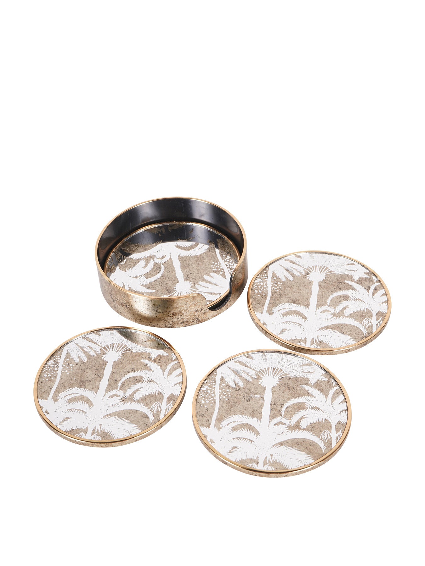 Palm Tree Set Of 4 Round Coasters
