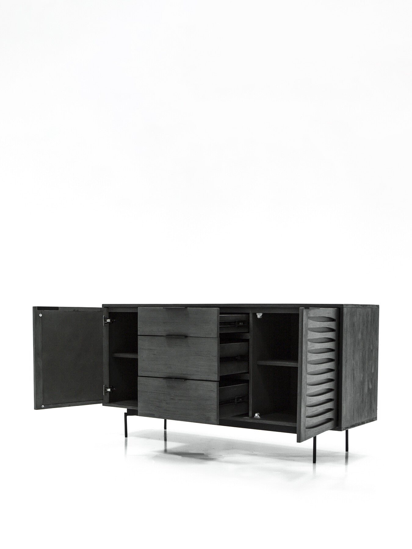Bronks Black Buffet Cabinet with Two Doors and
