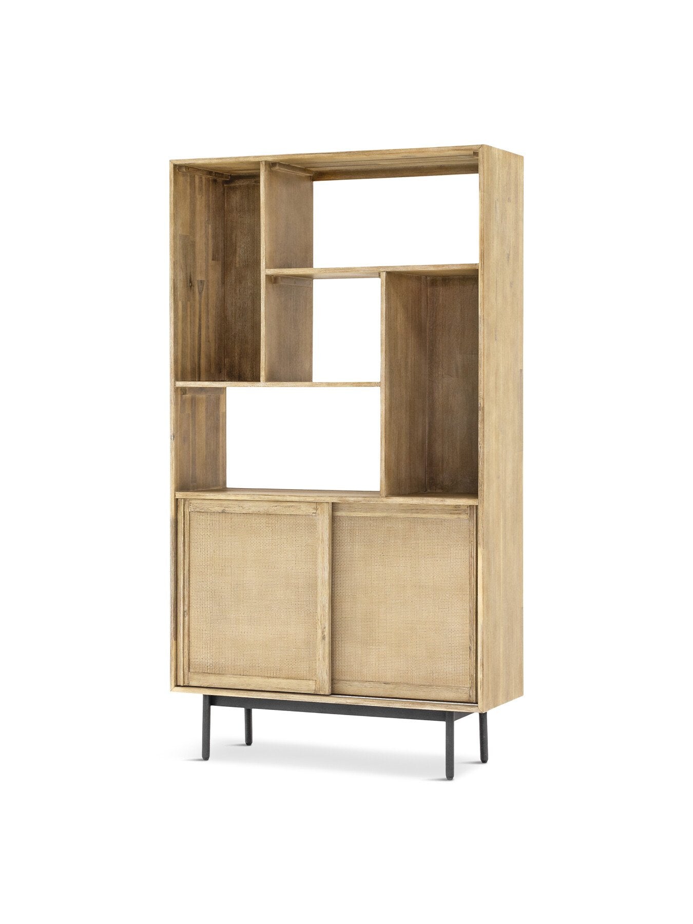 Maddox Bookcase with Storage and Two Sliding Doors