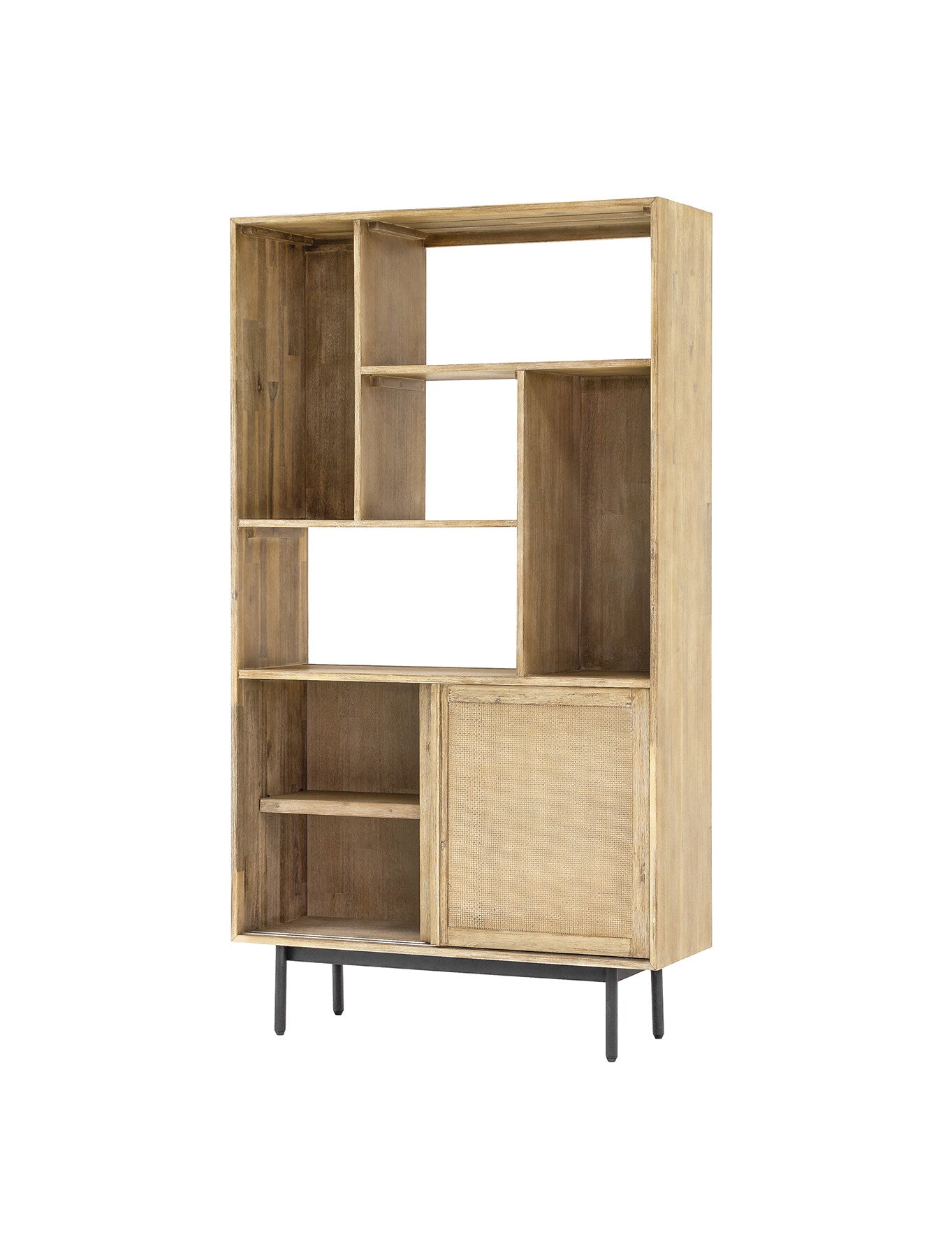 Maddox Bookcase with Storage and Two Sliding Doors